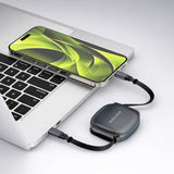 Mobile Origin USB-C -kaapeli 100W sisäänvedettävä kaapelirasia Harmaa