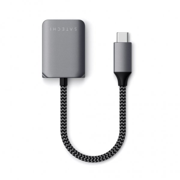 Satechi USB-C–3,5 mm ja USB-C PD -adapteri, harmaa