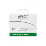 Gear USB-C–USB-C-kaapeli, 2 m, valkoinen
