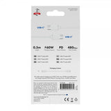 X2O USB-C-USB-C-kaapeli Basic 60W 0.5m Valkoinen