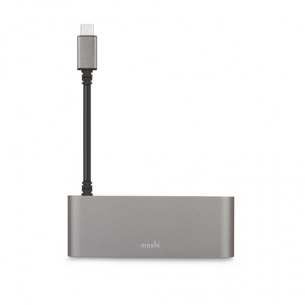 Moshi USB-C Multimedia-keskitin, hopea