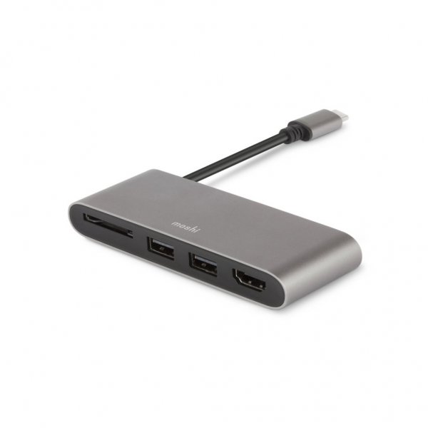 Moshi USB-C Multimedia-keskitin, hopea