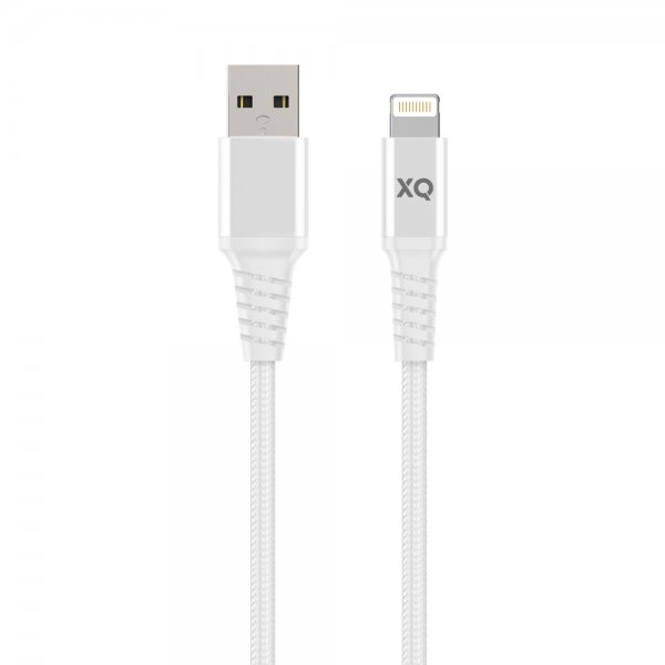 Xqisit USB–Lightning-kaapeli, punottu, erittäin vahva, 2 m, valkoinen