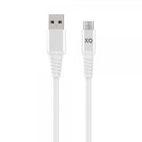 Xqisit USB-Micro USB -kaapeli punottu, erikoisvahva, 2 m, valkoinen