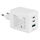 Deltaco seinälaturi GaN 1x USB-A 2x USB-C PPS 100W