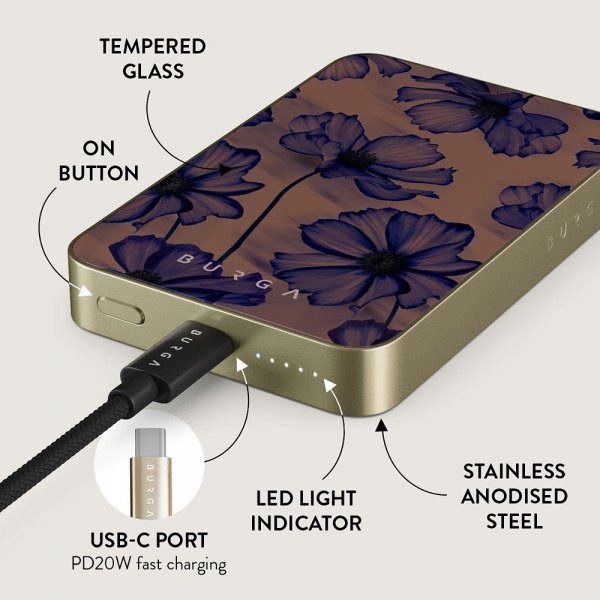 Burga Powerbank MagSafe 5000 mAh Velvet Night Kulta