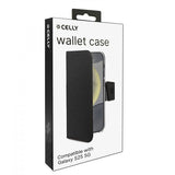 Celly Samsung Galaxy S25 suojakotelo Wally Wallet Case, musta