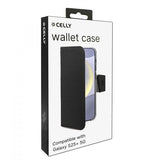 Celly Samsung Galaxy S25 Plus -suojakotelo Wally Wallet Case, musta