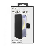 Celly Samsung Galaxy S25 Plus -suojakotelo Wally Wallet Case, musta