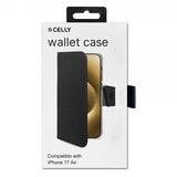 Celly iPhone Air -lompakkokotelo Wally Wallet Case, musta
