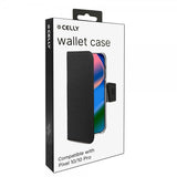 Celly Google Pixel 10/Pixel 10 Pro Fodral Wally Wallet Case Musta
