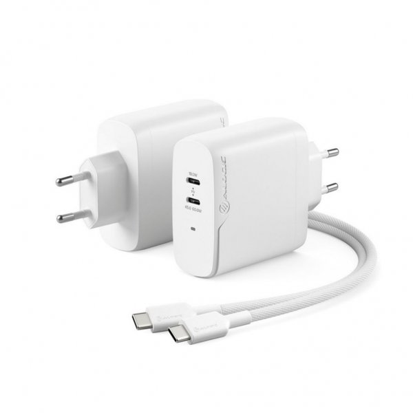 ALOGIC Rapid Power 2-porttinen (45+18W) GaN laturi sis. 2m USB-C latauskaapelin
