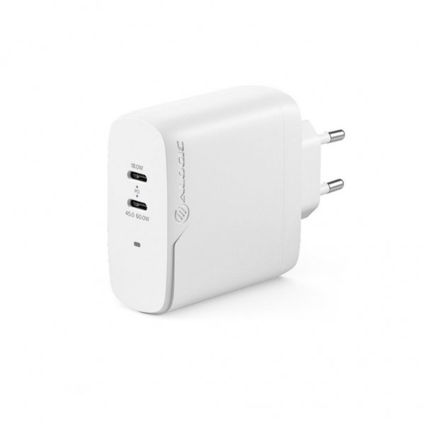 ALOGIC Rapid Power 2-porttinen (45+18W) GaN laturi sis. 2m USB-C latauskaapelin