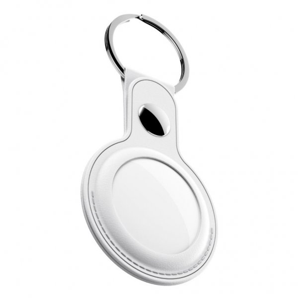 KeyBudz AirTag -pidike, nahka, 2 kpl, valkoinen
