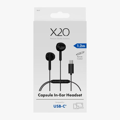 X2O Johdolliset Kuulokkeet USB-C Capsule 1.2m Musta