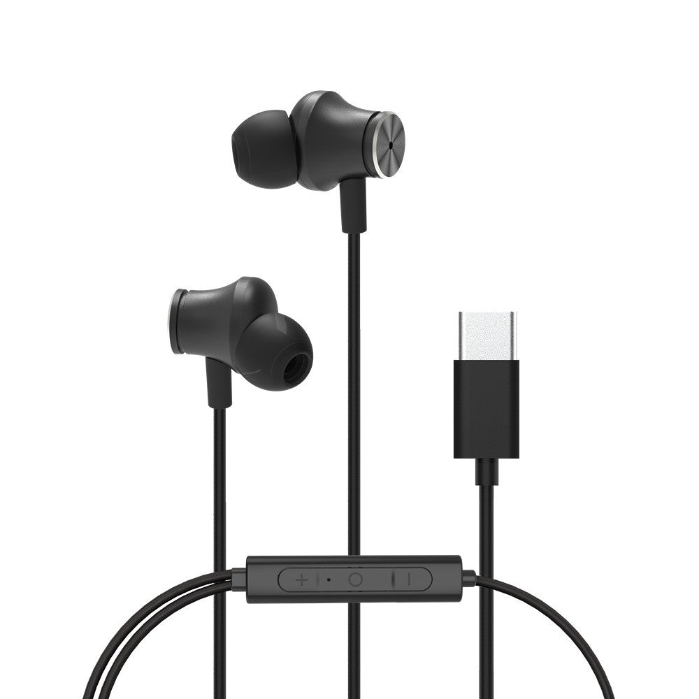 X2O Langalliset Kuulokkeet USB-C Silicone In-Ear ANC 1.2m Musta
