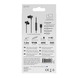 X2O Langalliset Kuulokkeet USB-C Silicone In-Ear ANC 1.2m Musta