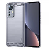 Mofi Xiaomi 12 Pro -kuori, harjattu hiilikuitukuviointi, harmaa
