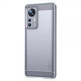 Mofi Xiaomi 12 Pro -kuori, harjattu hiilikuitukuviointi, harmaa