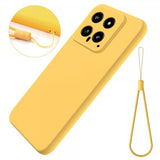 Xiaomi 14 Silikonisuojakuori hihnalla Keltainen