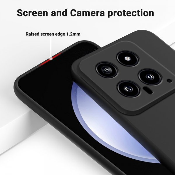 Xiaomi 14 Silikoninen suojakuori hihnalla, musta