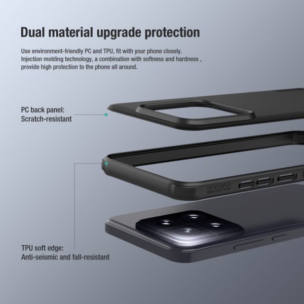 Nillkin Xiaomi 14 -suojakuori Super Frosted Shield, musta