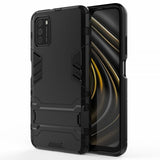 Xiaomi Poco M3 Suojakuori Armor Jalustatoiminto Musta