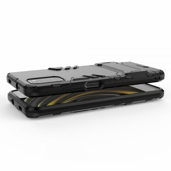 Xiaomi Poco M3 Suojakuori Armor Jalustatoiminto Musta
