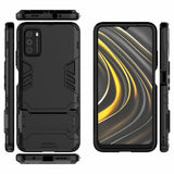 Xiaomi Poco M3 Suojakuori Armor Jalustatoiminto Musta