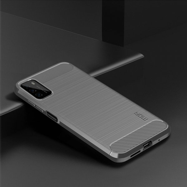 Mofi Xiaomi Poco M3 kuori harjattua hiilikuitua, harmaa
