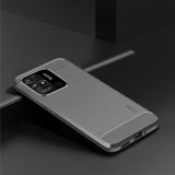 Mofi Xiaomi Redmi 10C -kuori, harjattu hiilikuitukuvio, harmaa