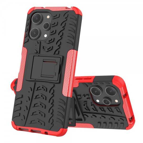Xiaomi Redmi 12 Kuoret Rengaskuvio Jalustatoiminto Punainen