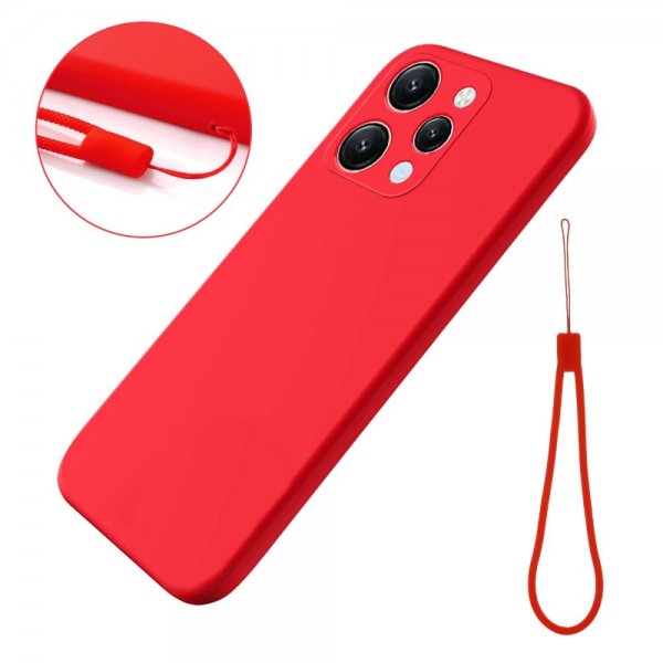 Xiaomi Redmi 12 Kuoret hihnalla Silikoni Punainen