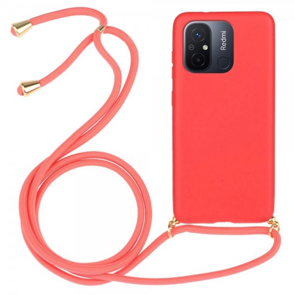 Xiaomi Redmi 12C Kuori Vehnänolkihihnalla Punainen