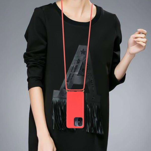 Xiaomi Redmi 12C Kuori Vehnänolkihihnalla Punainen