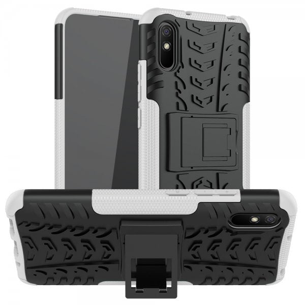 Xiaomi Redmi 9A Kuori Rengaskuvio Jalustatoiminto Valkoinen