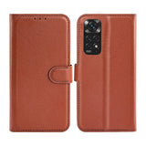 Xiaomi Redmi Note 11 Pro -kotelo jalustalla, ruskea