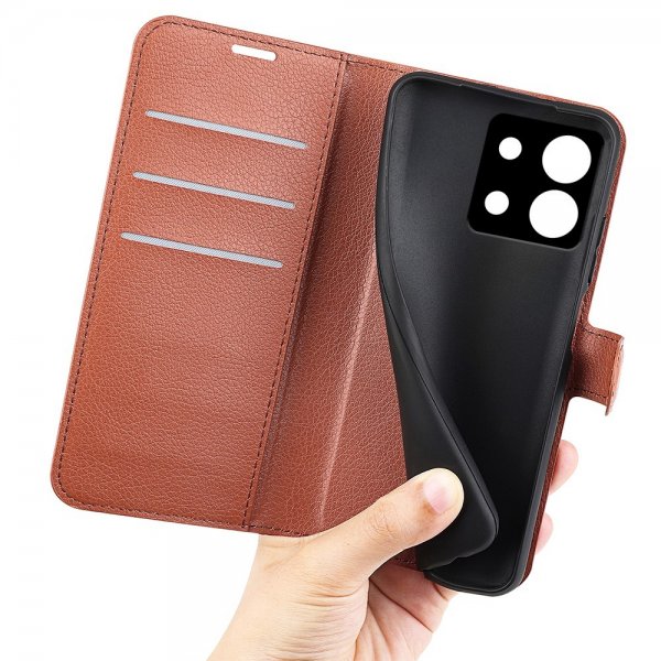 Xiaomi Redmi Note 13 5G Kotelo Litsi Ruskea