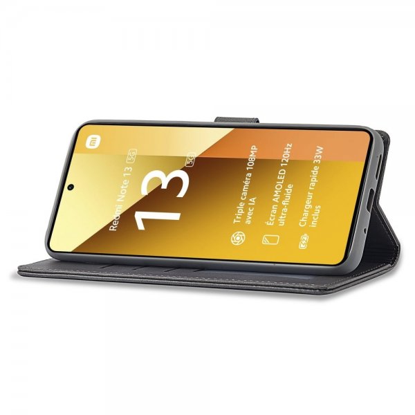 Lc.Imeeke Xiaomi Redmi Note 13 5G -suojakotelo korttipaikalla ja jalustatoiminnolla, harmaa