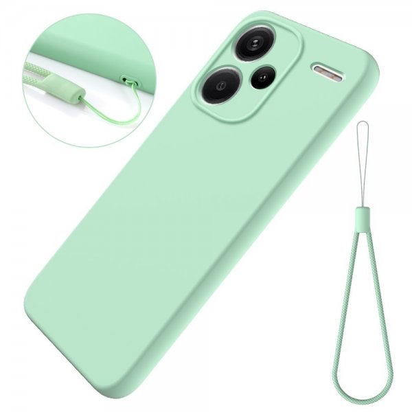 Xiaomi Redmi Note 13 Pro Plus 5G Kuori rannehihnalla, silikoni, vihreä