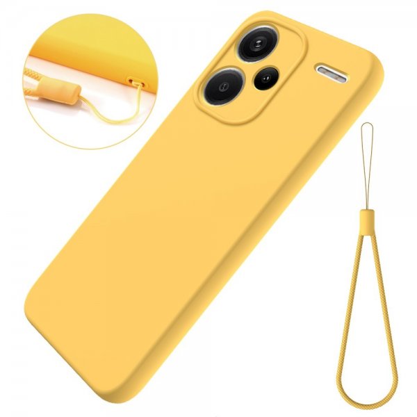Xiaomi Redmi Note 13 Pro Plus 5G Kuori Hihnalla Silikoni Keltainen