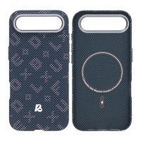 iPhone Air Kuori Aramidikuitu MagSafe Sininen Text