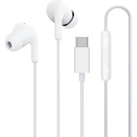Langalliset USB-C Kuulokkeet Type-C Earphones Valkoinen