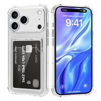 iPhone 17 Pro Max Kuori Korttipidike Läpinäkyvä