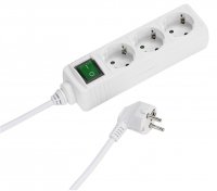 suomalainen 3-suojapiiri virtalähde kytkimellä 1.4m valkoinen