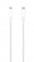 Kaapeli Longlife Braided USB-C/Lightning 1.5m Valkoinen