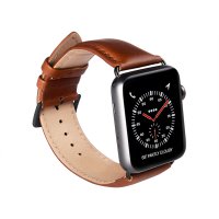 Apple Watch 38/40/41/42mm Ranneke Aito Nahka Ruskea