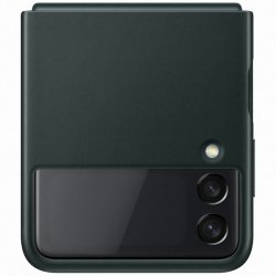 Original Galaxy Z Flip 3 Kuori Leather Cover Vihreä