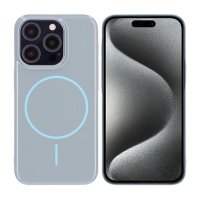 iPhone 15 Pro Kuori TPU MagSafe Sileä Sininen