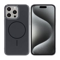 iPhone 15 Pro Max Kuori TPU MagSafe Sileä Musta